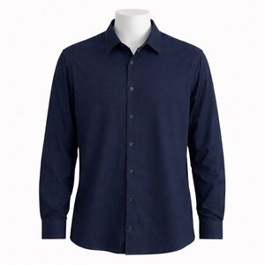 Size 2XL True Classic Men’s Stretch Button Up Shirt Navy Cotton